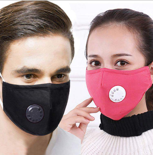 (5pcs/pack)mask With Breathing Valve Filter Piece Black Dust-proof, Breathable, Washable, Anti Haze Masks For Men And Women In Spring, Summer,